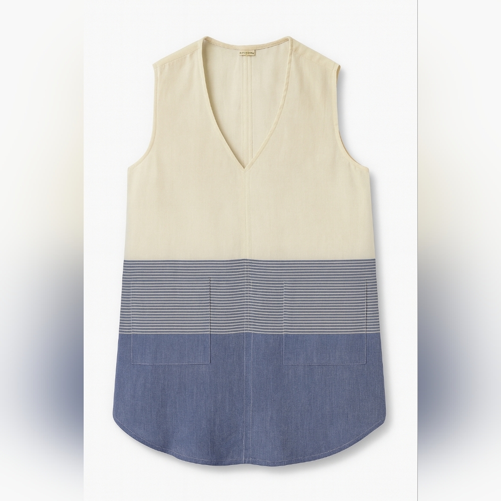 J. Crew Cream and Gray Top